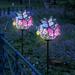 Motrke Solar Butterfly Lights Outdoor Solar Stake Lights with Butterflies Waterproof Solar Landscape Copper String Lights White Light for Yard Lawn Patio Pathway Decoration