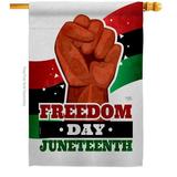 Breeze Decor 28 x 40 in. Freedom Day History Juneteenth Double-Sided Vertical Decoration Banner House & Garden Flag Black & Multi Color - Yard Gift