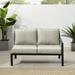 Crosley Furniture Clark Fabric Outdoor Sectional Right Side Loveseat in Taupe