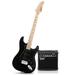 Glarry 6 Strings Right Hand Electric Guitar Package for Beginner Black