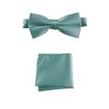 Mens Pretied Adjustable Bow Tie and Pocket Square Handkerchief Sets in Assorted Colors