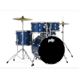 PDP Center Stage Complete Drum Set with Cymbals Throne Royal Blue Sparkle - 5 Piece