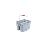 Rubbermaid Commercial 262800 19 Qt. Double Utility Pail Plastic 18.00 x 14.50 x 10.00 Gray