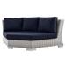 Sofa Corner Chair Rattan Wicker Light Grey Gray Blue Navy Modern Contemporary Urban Design Outdoor Patio Balcony Cafe Bistro Garden Furniture Hotel Hospitality