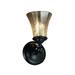 Justice Design FSN-8521-20-MROR-NCKL Fusion Tradition - 1 Light Wall Sconce with Round Flared Mercury Glass Shade Brushed Nickel Incandescent Matte Black Finish