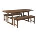 3-Piece Extendable Outdoor Patio Dining Set - Dark Brown