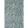 Unique Loom Tsavo Indoor/Outdoor Safari Rug Teal/Ivory 4 1 x 6 1 Rectangle Animal Print Contemporary Perfect For Patio Deck Garage Entryway