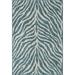 Unique Loom Tsavo Indoor/Outdoor Safari Rug Teal/Ivory 4 1 x 6 1 Rectangle Animal Print Contemporary Perfect For Patio Deck Garage Entryway