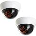 MaximalPower Fake CCTV Security Dummy Dome Camera with Red LED Light for Home Shop Business etc. (2 Pack)