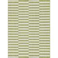 Unique Loom Striped Indoor/Outdoor Striped Rug Green/Ivory 8 x 11 4 Rectangle Geometric Contemporary Perfect For Patio Deck Garage Entryway