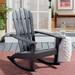 SAFAVIEH Brizio Outdoor Adirondack Slat Back Rocking Chair Black