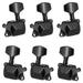 Meterk 6 Pieces Guitar String Tuning Pegs Semi-closed Tuning Machine Machine Heads Tuners for Electric Guitar Acoustic Guitar(3 Left + 3 Right Black)