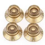 Imperial Inch Size Top Hat Bell Knobs for USA Made Gibson Les Paul SG Electric Guitar Amber Set of 4 Gold
