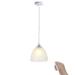 FSLiving USB Charging Dimmable No Wire Remote Control Battery LED Low-Voltage 5V Pendant Light Fixture Modern Design White Glass Ceiling Light for Laundry Dorm Bedroom Easy to Install-1 Pack