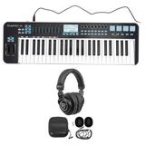 Samson Graphite 49 Key USB MIDI DJ Keyboard Controller w/Fader/Pads+Headphones