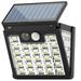 Austok Solar Wall Lights 3 Heads Motion Sensor Flood Lights IP67 Waterproof 270Â° Wide Angle Illumination Motion Sensor Lights with 3 Modes