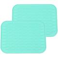 2pcs Silicone Dish Drying Mat Mat Heat & Resistant Mat Easy Clean Dishwasher Safe Eco-Friendly (Green)