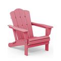 Outdoor Patio Folding HDPE Resin Adirondack Chair Light Pink