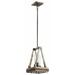 2 Light Vintage Industrial Metal & Wood Pendant Light Light Fixture with Clear Seeded Glass-Classic Pewter Finish Bailey Street Home 147-Bel-2242808