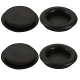 4pcs Wire Protective Grommets Black Rubber 22mm Dia Single Side Grommets