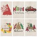 Merry Christmas Garden Flag with Red Truck and Christmas Tree DÃ©cor Rustic Flag Double-Sided 12 Inch x 18 Inch for Christmas Winter Yard Decorations