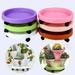 Sunjoy Tech Plant Caddy Round Potted Plant Stand Heavy Duty Flower Pot Rack on Rollers Trolley Saucer Tray Pallet with Universal Wheels for Indoor Outdoor Home Garden 12.6
