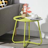 VECELO Metal Round Side End Table Modern Nightstand for Bedroom/Living Room/Office Green