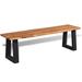 vidaXL Dining Bench Accent Entryway Bench with Metal Support Solid Wood Acacia