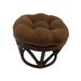 International Caravan Rattan Ottoman with Micro Suede Cushion in Chocolate