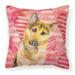 Carolines Treasures BB9798PW1414 German Shepherd 2 Love Fabric Decorative Pillow 14Hx14W multicolor