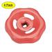Uxcell Square Broach 6x6mm Wheel 50mm Metal Faucet Round Wheel Handle Red 4 Pack