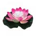 Artificial Floating Foam Lotus Flower with Water Lily Pad Perfect for Home Garden Pond Decoration Wishing Light Pink