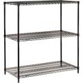 Nexel Black Epoxy 3 Tier Wire Shelving Starter Unit 24 W x 24 D x 34 H