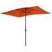 Alpha Camper 10 x 6.5FT 6 Steel Ribs Rectangular Patio Umbrella with Crank Handle Orange Red