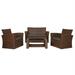 Wynston 4-Piece Outdoor Patio Conversation Set with Cushions Brown/Gray