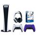 Sony Playstation 5 Digital Edition Console with Extra Purple Controller White PULSE 3D Headset and Surge PowerPack Battery Pack & Charge Cable Bundle