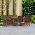 Amazonia Bahamas 9-Piece Solid Wood 100% FSC Square Patio Dining Set Brown