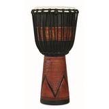 Latin Percussion World Beat Wood Art Large Djembe - Black with Brown