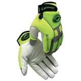 2980 Goat Grain Hi-Vis Reflective Back Knuckle Protection Mechanics Gloves Neoprene X-Large Lime Green/White | Bundle of 5 Pairs