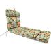 Jordan Manufacturing 72 x 22 Tori Cedar Grey Floral Rectangular Outdoor Chaise Lounge Cushion with Ties and Hanger Loop