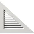 Ekena Millwork 26 W x 17 3/8 H Right Triangle Gable Vent - Right Side (35 5/8 W x 23 7/8 H Frame Size) 8/12 Pitch Functional PVC Gable Vent with 1 x 4 Flat Trim Frame