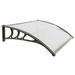 Household Application Door & Window Awning Rain Cover Eaves Canopy Bracket-100 x 80cm White & Gray