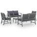 Andoer 5 Piece Garden Set with Cushion Solid Acacia Wood Gray