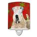 Caroline s Treasures SS4700CNL Wheaten Terrier Soft Coated Red Snowflakes Holiday Christmas Ceramic Night Light 6x4x3