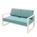 Superjoe Aluminum Outdoor Sofa Weather Resistant and Rust Proof Patio Loveseat with Cushions White