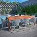 Amazonia Paraty 9-Piece Patio Dining Table Set Eucalyptus Wood & Aluminum Ideal for Outdoors and Indoors Grey