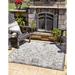 Unique Loom Coba Indoor/Outdoor Aztec Rug Charcoal Gray/Ivory 10 Square Border Tribal Perfect For Patio Deck Garage Entryway