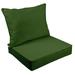 Vargottam Outdoor Deep Seat Patio Cushions Set 2pcs Seat Set All Weather Replacement Cushion Patio Seat And Back Cushion Set 25 x25 x5 Inches-Dark Green