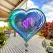 Tzgsonp 3D Heart Wind Spinner Metal Stainless Steel Heart Wind Catchers with Hook Hanging Wind Spinner Rotatable Love Heart Wind Chimes