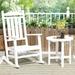 GARDEN 2-Piece Set Classic Plastic Porch Rocking Chair with Round Side Table Included White